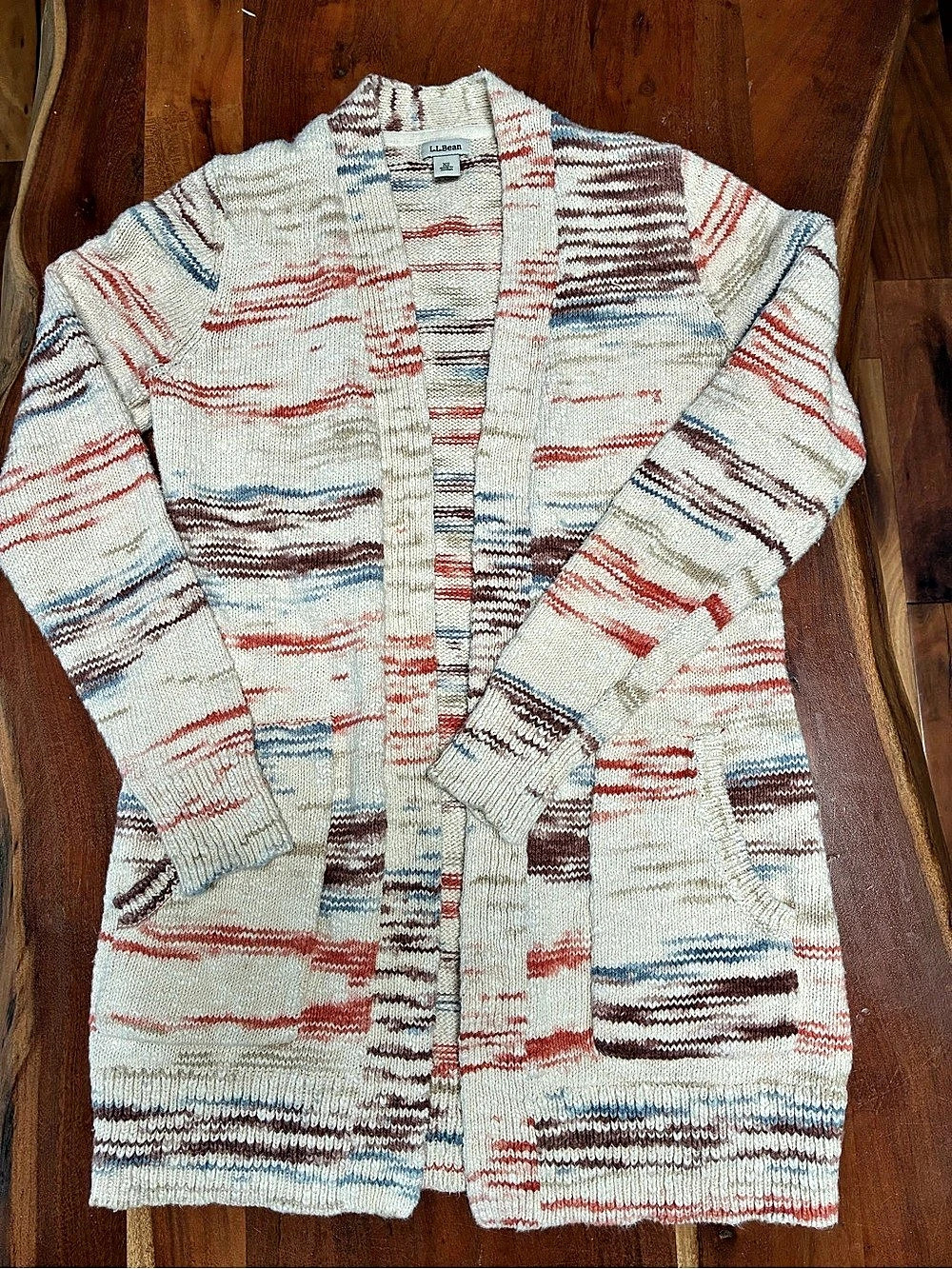 L.L.Bean Abstract Wool Cardigan Size XS Like New